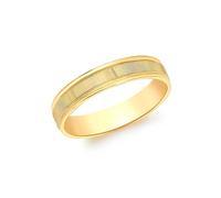 Tuscany Gold 9CT Yellow Gold Diamond Cut Ribbed-Centre Band Ring Gold