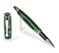 Tuscany Green & Black Rollerball Pen - Marbleized Gloss Body