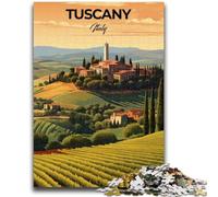 Tuscany Italy Travel Print Jigsaw Puzzles for Teenagers, Challenging Game And Family Play Artists Collection, Fine Art for Age 14 Years Up 1000pcs (26x38cm)