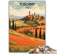 Tuscany Italy Travel Print Jigsaw Puzzles for Teenagers, Challenging Game And Family Play Artists Collection, Fine Art for Age 14 Years Up 1000pcs (26x38cm)