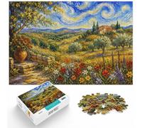 Tuscany Landscape Painting with Flowers Jigsaw Puzzle, 1000 Piece | For winter weekends and Christmas breaks: Adult jigsaw puzzle with 1000 pieces suits calm, screen-free leisure.