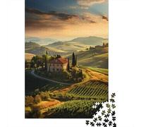Tuscany Landscape Poster Jigsaw Puzzle for Adults, 1000 Pieces, 38x26cm/1000pcs, Screen-Free Activity, Evening Leisure And Time at Home