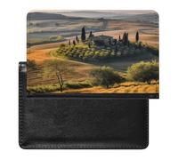 Tuscany Landscape Tree Scenery Farm Passport Holder Cover Wallet Case PU Leather Passport Book Card Holder for Travel Must Haves