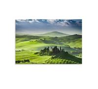 Tuscany Landscape Wall Art Italian Countryside Poster for Living Room Or Office Decor Scenic Green Hills Canvas Print Rustic European Nature Artwork Gift 16x24inch(40x60cm) Unframed