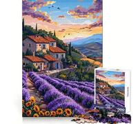Tuscany Lavender Pixel Art Jigsaw Puzzle for Teenagers 1000 Pieces Smart Training Mindful Leisure Flawless Cut Thoughtful Gift (38x26cm)