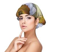 Tuscany Seen From Stone Ancient Village Of Montepulciano Italy In Cloudy Day Nature,Adjustable Silk Hair Wrap Adult's Satin Sleeping Cap Hair Women's Elastic Sleep Bonnet