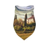 Tuscany Seen From Stone Ancient Village Of Montepulciano Italy In Cloudy Day Nature,Bib Scarf Triangle Hood Adjustable Pet Scarf Washable Hood Suitable for Small, Medium and Large Dogs and Cats