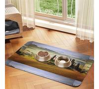 Tuscany Seen From Stone Ancient Village Of Montepulciano Italy In Cloudy Day Nature,Waterproof Pet Feeding Mat,Cat Dog Placemats for Food and Water, PU Leather Food Mats,40x60cm