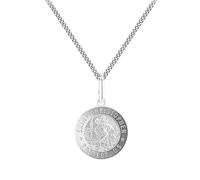 Tuscany Silver Sterling Silver St. Christopher Travel Pendant & Curb Chain 18ins Silver