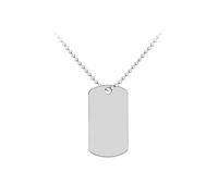 Tuscany Silver Unisex Sterling Silver Single Dog Tag Ball Chain Necklace of 51cm/20' Engraving