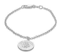 Tuscany Silver Women's Kids Sterling Silver St Christopher Disc Charm Bracelet - 14 cm/5.5 Inch