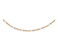 Tuscany Silver Women's Sterling Silver 1.2 mm Two-Tone Bugle Trace Chain Necklace of Length 51 cm/20 Inch