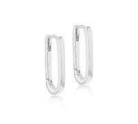 Tuscany Silver Women's Sterling Silver 10.5mm x 20mm Rectangular Hoop Creole Earrings