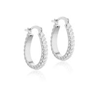 Tuscany Silver Women's Sterling Silver 18.5mm x 27mm Oval Twisted Creole Earrings