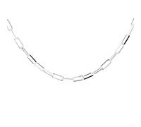 Tuscany Silver Women's Sterling Silver 3.8mm Paper Chain T-Bar Necklace 46cm/18