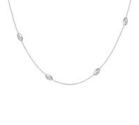 Tuscany Silver Women's Sterling Silver 3.9mm x 6.5mm Diamond Cut Ball and Trace Chain Necklace 46cm/18