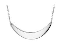 Tuscany Silver Women's Sterling Silver 40 x 7 mm Engravable Crescent Bar Necklace of 43 cm/17 Inch