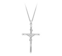 Tuscany Silver Women's Sterling Silver 40 x 70 mm Crucifix Curb Chain Necklace of Length 51 cm/20 Inch