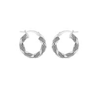 Tuscany Silver Women's Sterling Silver 4mm Tube 20mm Stardust Twist-Creole Earring…