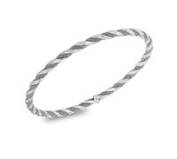 Tuscany Silver Women's Sterling Silver 4mm Twist Stardust Round Bangle