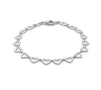 Tuscany Silver Women's Sterling Silver 6mm Cutout Heart Link Bracelet 18cm/7'