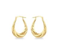 Tuscany Silver Women's Sterling Silver 9ct Bonded Twisted Creole Earring