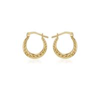 Tuscany Silver Women's Sterling Silver 9ct Bonded Twisted Creole Earring