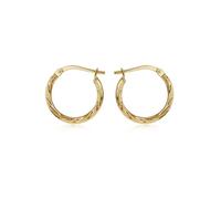 Tuscany Silver Women's Sterling Silver 9ct Bonded Twisted Creole Earring