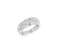 Tuscany Silver Women's Sterling Silver CZ Engagement and Wedding Band Rings #O