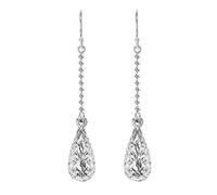 Tuscany Silver Women's Sterling Silver Diamond Cut Teardrop Earrings