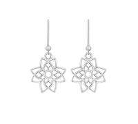 Tuscany Silver Women's Sterling Silver Filigree Star Flower Drop Earrings