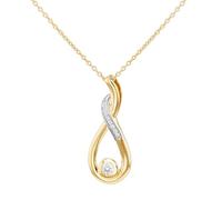 Tuscany Silver Women's Sterling Silver Gold Plated 0.25ct Lab Created Diamond Figure 8 Necklace 46cm/18'