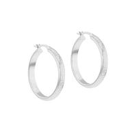 Tuscany Silver Women's Sterling Silver Greek Key Creole Earrings