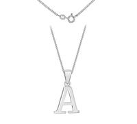 Tuscany Silver Women's Sterling Silver Initial A Pendant on Curb Chain of Length 46 cm/18 Inch