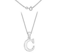 Tuscany Silver Women's Sterling Silver Initial C Pendant on Curb Chain of Length 46 cm/18 Inch