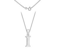 Tuscany Silver Women's Sterling Silver Initial I Pendant on Curb Chain of Length 46 cm/18 Inch