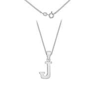 Tuscany Silver Women's Sterling Silver Initial J Pendant on Curb Chain of Length 46 cm/18 Inch