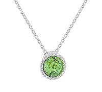 Tuscany Silver Women's Sterling Silver Light Green Swarovski Crystal August Birthstone Necklace of Length 46 cm/18 Inch
