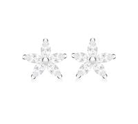 Tuscany Silver Women's Sterling Silver Marquise CZ 11mm x 10.5mm Flower Stud Earrings