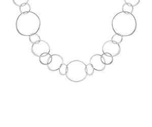 Tuscany Silver Women's Sterling Silver Multi Ring Necklace of 46cm/18