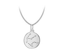Tuscany Silver Women's Sterling Silver Necklace - Rhodium Plated CZ Aquarius Constellation Pendant on Curb Chain - 46cm/18' Engraving
