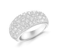 Tuscany Silver Women's Sterling Silver Pave Cubic Zirconia Dome Ring - Size L