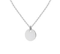 Tuscany Silver Women's Sterling Silver Plain Disc Pendant on Chain Necklace of 46cm/18
