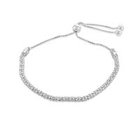 Tuscany Silver Women's Sterling Silver Popcorn with Adjustable Slider Bracelet 14cm-28cm/5.5"-11"