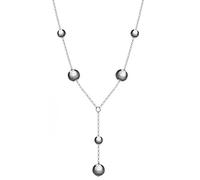 Tuscany Silver Women's Sterling Silver Rhodium Plated Ball Y Shaped Drop Necklace of 45cm/18