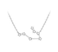 Tuscany Silver Women's Sterling Silver Rhodium Plated CZ Gemini Star Constellation Necklace - 43cm/17-46cm/18