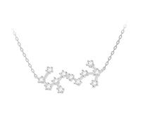 Tuscany Silver Women's Sterling Silver Rhodium Plated CZ Scorpio Star Constellation Necklace - 43cm/17-46cm/18