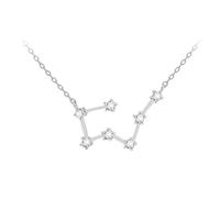 Tuscany Silver Women's Sterling Silver Rhodium Plated CZ Taurus Star Constellation Necklace - 43cm/17-46cm/18