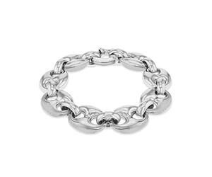Tuscany Silver Women's Sterling Silver Rhodium Plated Large Gucci Style Bracelet of 20cm/8"