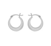 Tuscany Silver Women's Sterling Silver Rhodium Plated Plain Graduated Creole Earrings - 17mm x 18mm